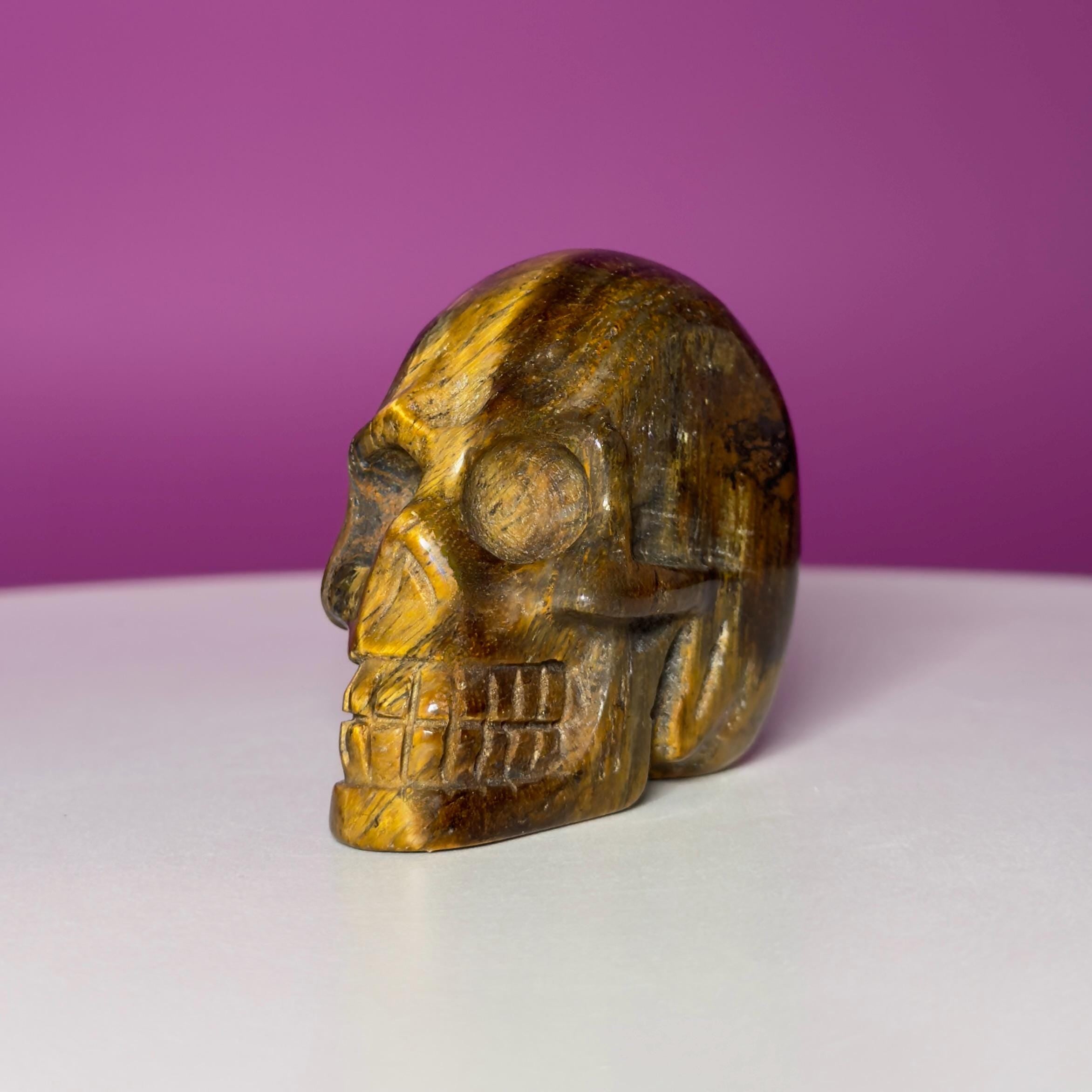 Tiger Eye Skull | Natural Golden Brown Crystal Carving