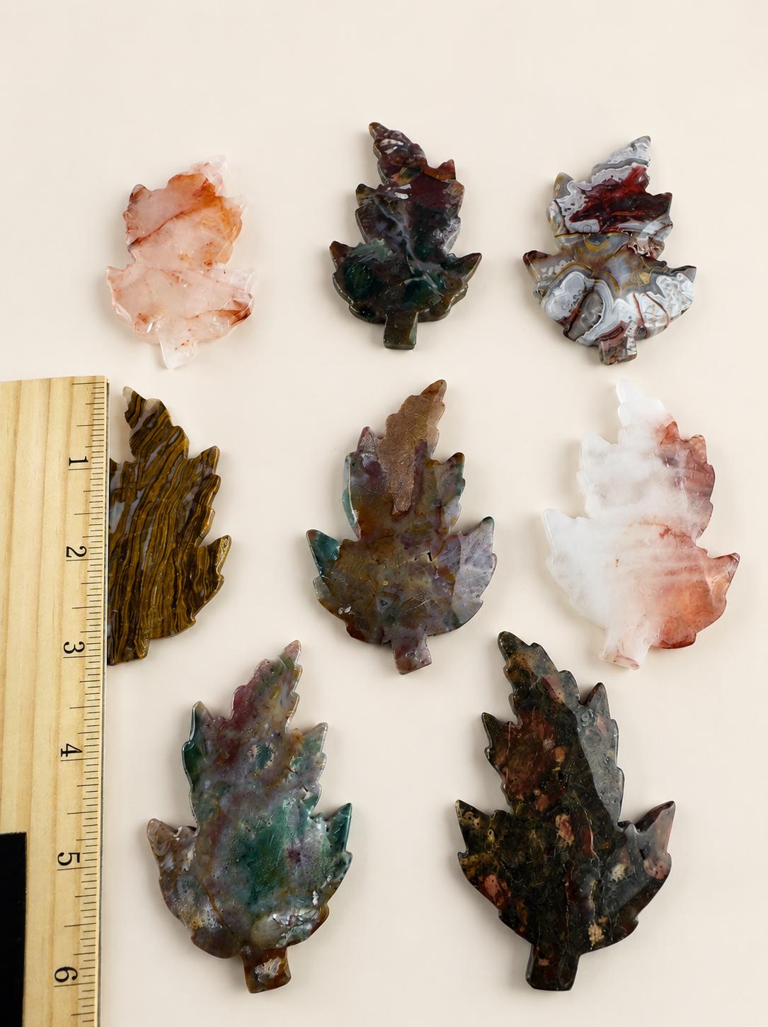 Fall Leaf Crystal Carving – Choose Your Natural Stone