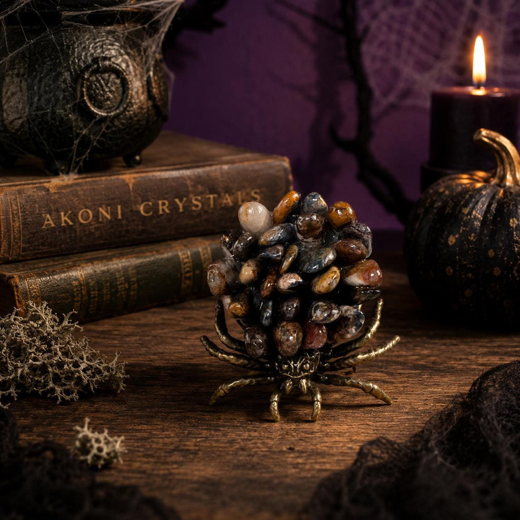 Pietersite Spider Crystal Carving | Halloween Decor | Rare Crystal Gift
