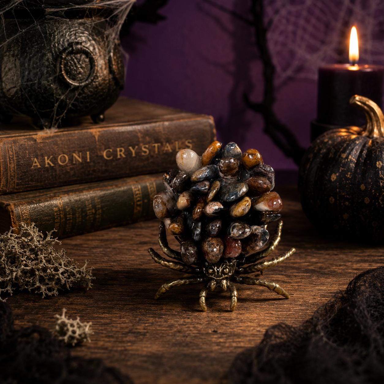 Pietersite Spider Crystal Carving | Halloween Decor | Rare Crystal Gift