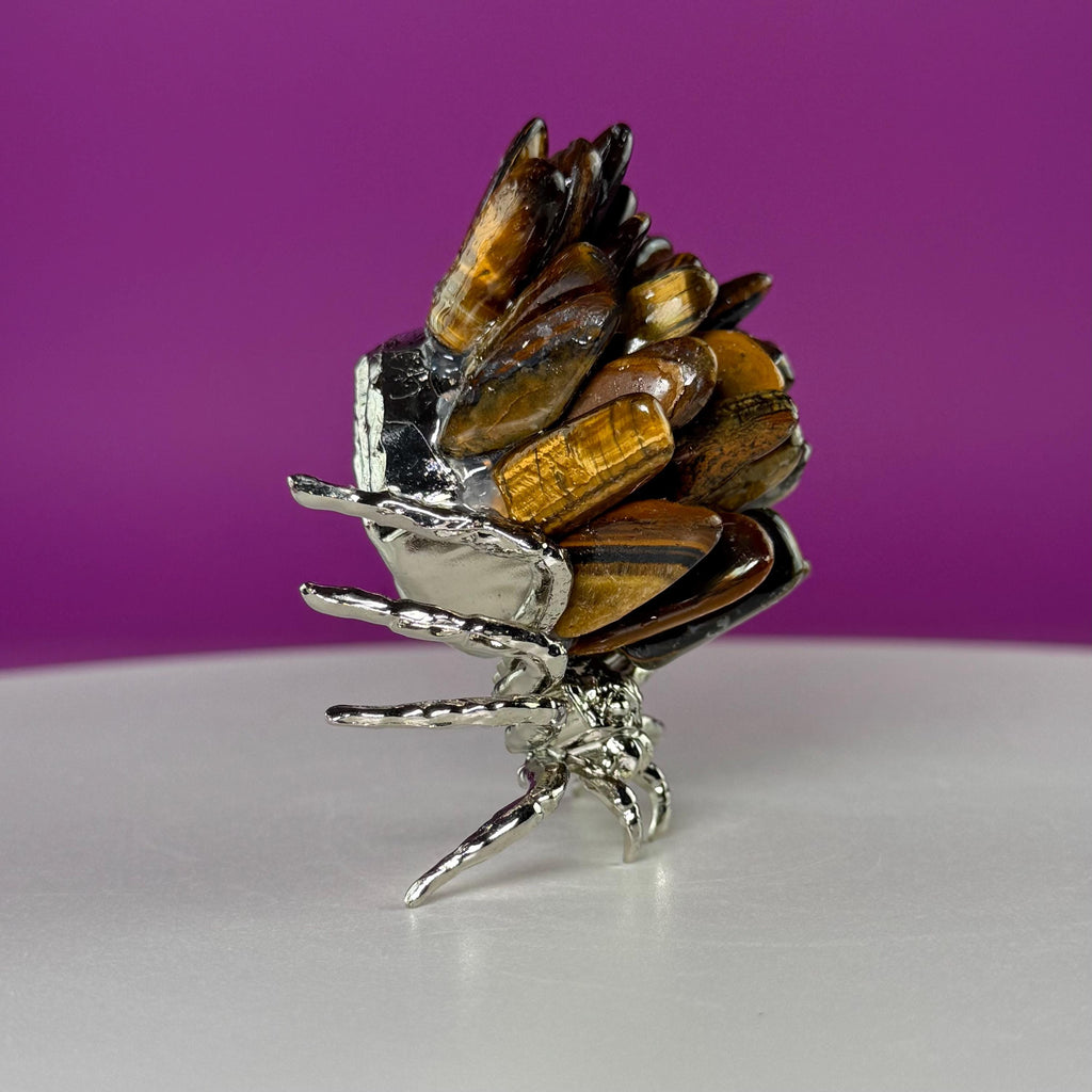 Tiger Eye Spider Crystal Carving | Halloween Decor | Crystal Gift