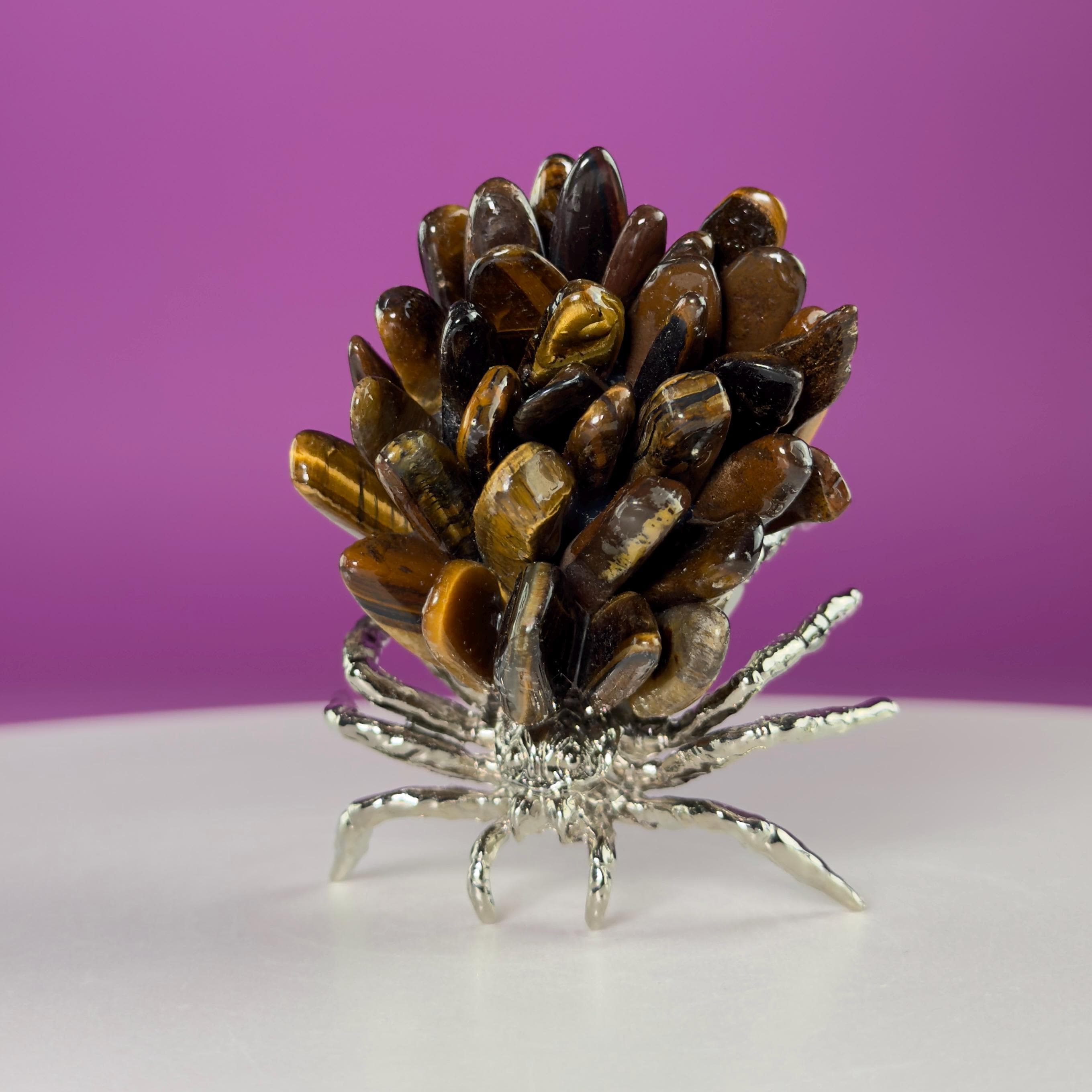 Tiger Eye Spider Crystal Carving | Halloween Decor | Crystal Gift