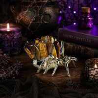 Tiger Eye Spider Crystal Carving | Halloween Decor | Crystal Gift