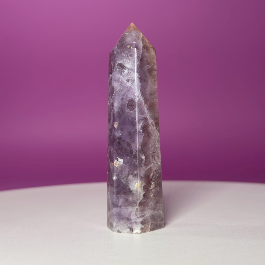 Amethyst Tower with Natural Iron Inclusions
