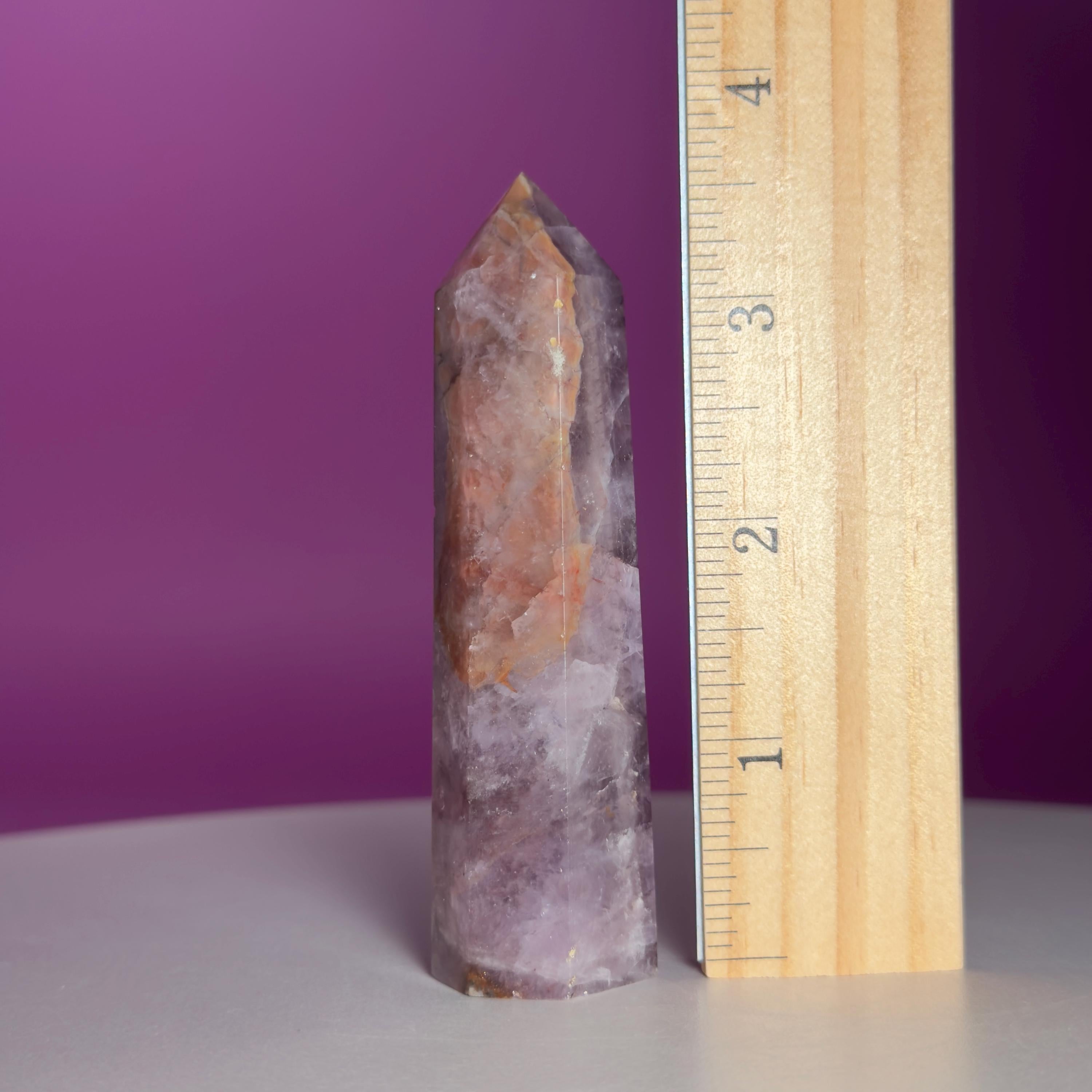 Amethyst Tower with Natural Iron Inclusions