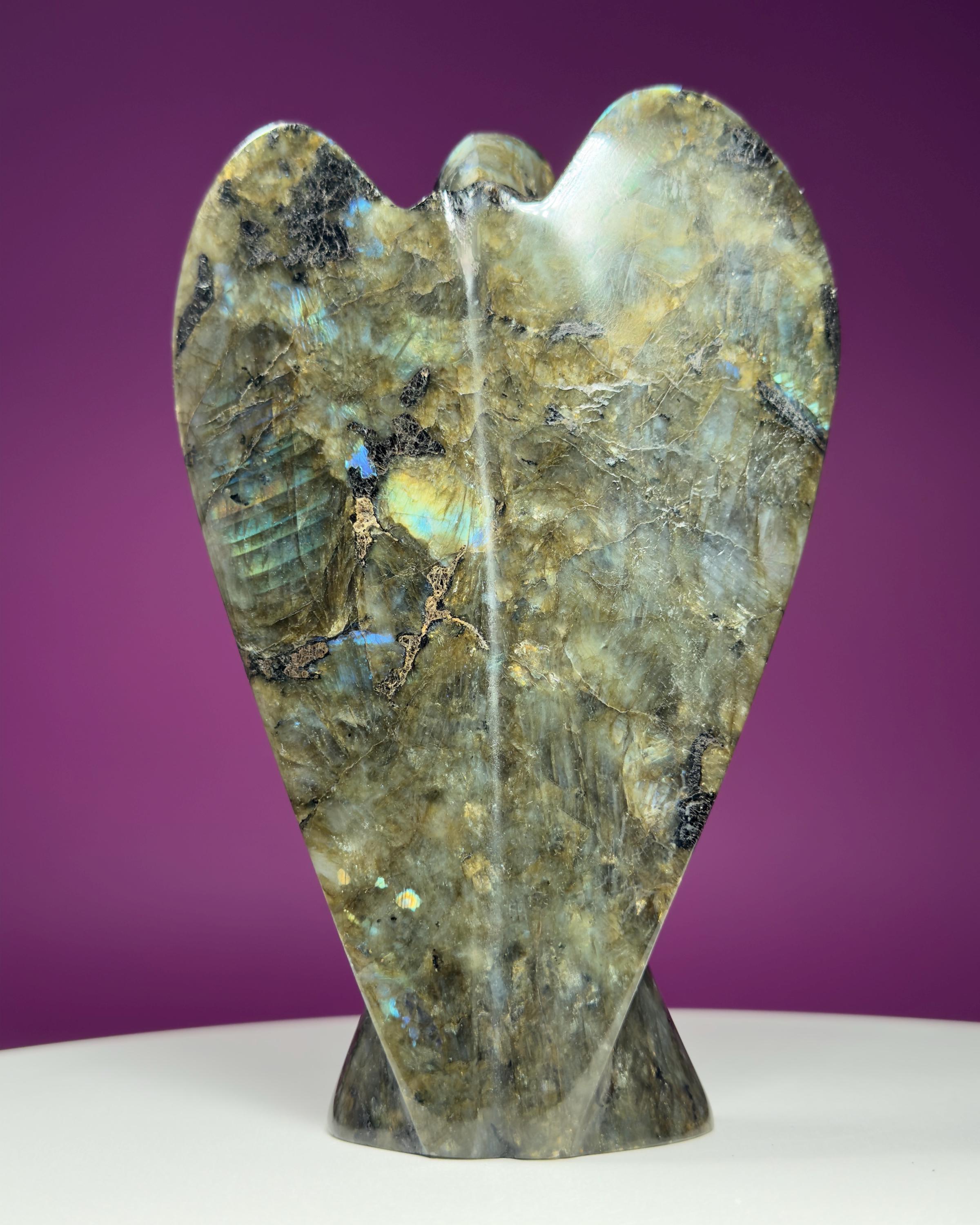Labradorite Angel Carving | Large Crystal Guardian Statue
