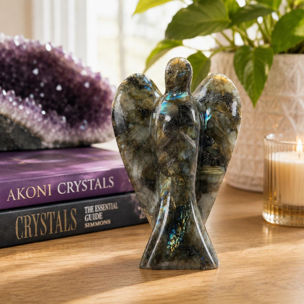 Labradorite Angel Carving | Large Crystal Guardian Statue