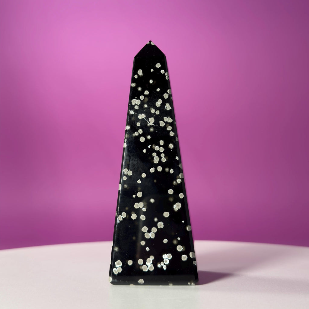 Stardust Obsidian Point | Mexican Obsidian Obelisk
