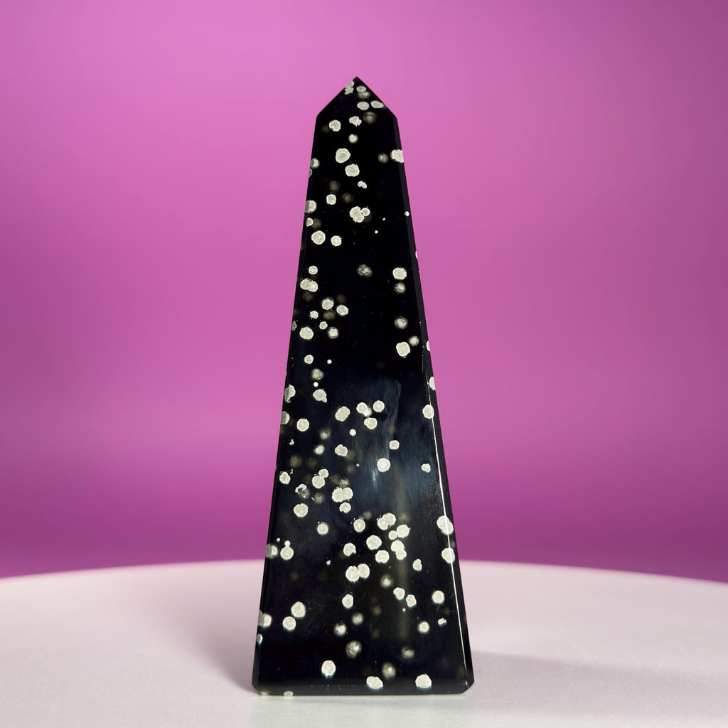 Stardust Obsidian Point | Mexican Obsidian Obelisk