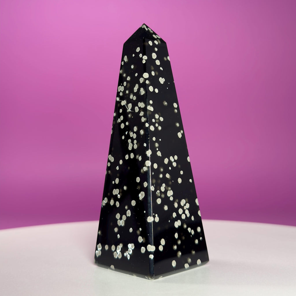 Stardust Obsidian Point | Mexican Obsidian Obelisk
