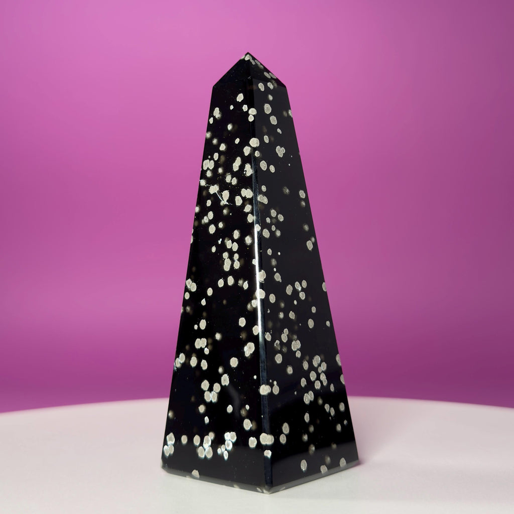 Stardust Obsidian Point | Mexican Obsidian Obelisk