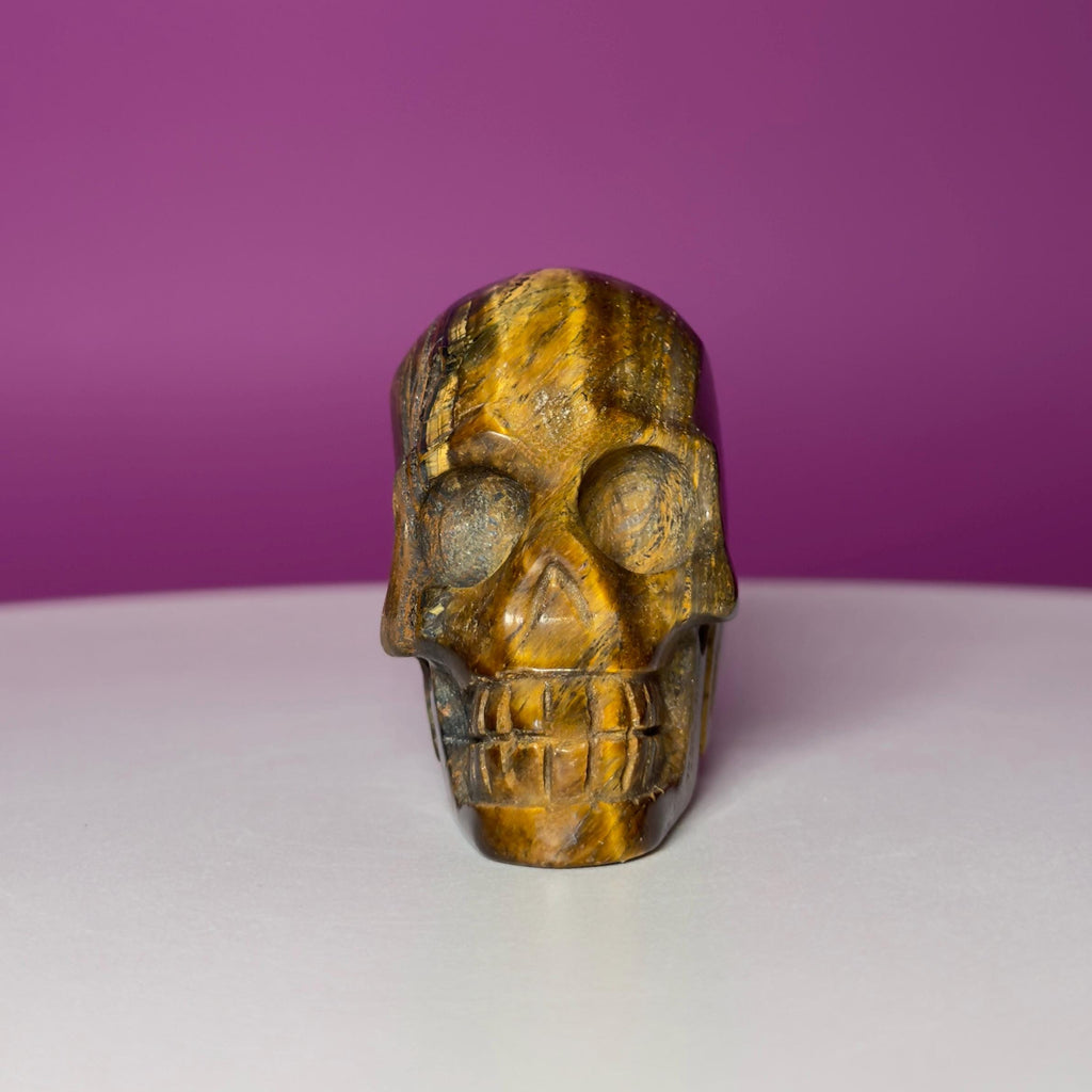 Tiger Eye Skull | Natural Golden Brown Crystal Carving
