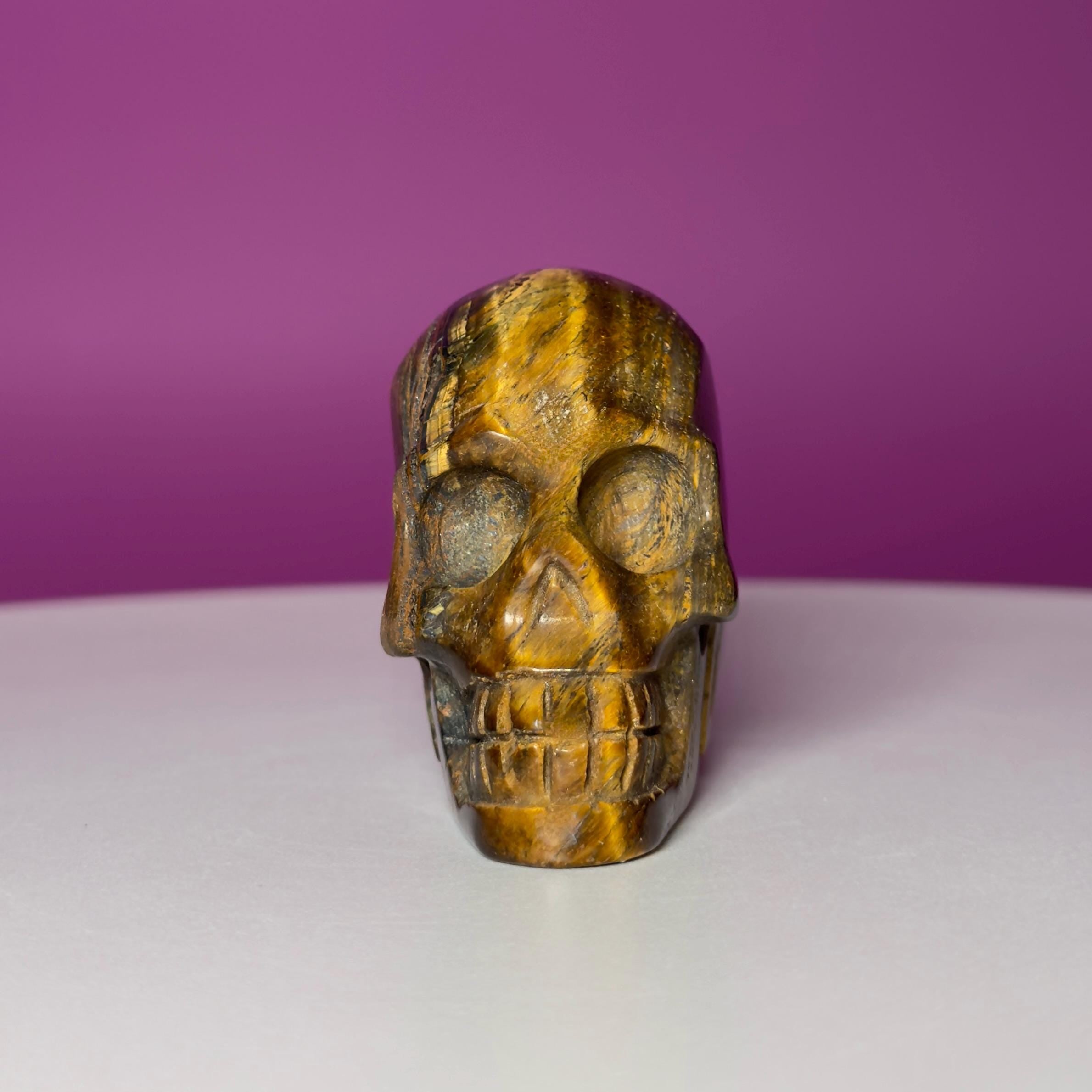 Tiger Eye Skull | Natural Golden Brown Crystal Carving