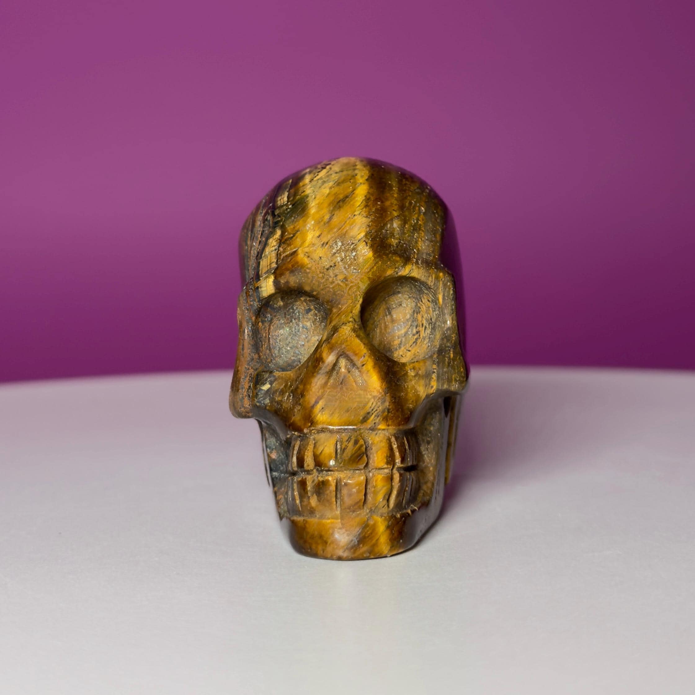 Tiger Eye Skull | Natural Golden Brown Crystal Carving