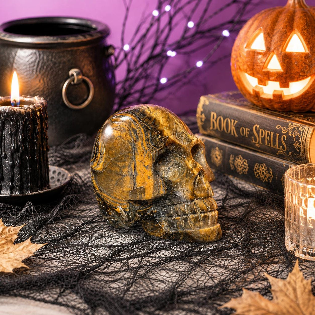 Tiger Eye Skull | Natural Golden Brown Crystal Carving