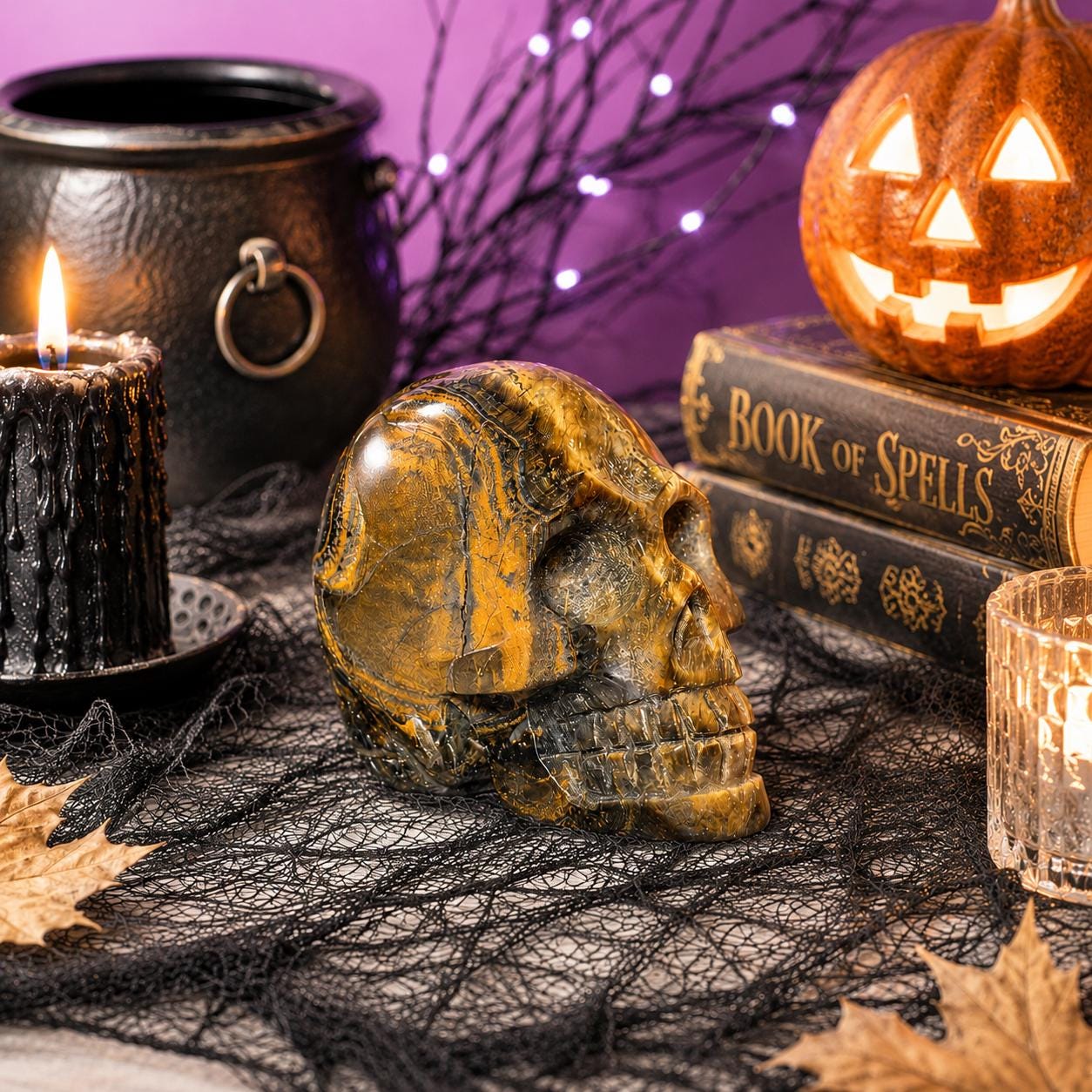 Tiger Eye Skull | Natural Golden Brown Crystal Carving