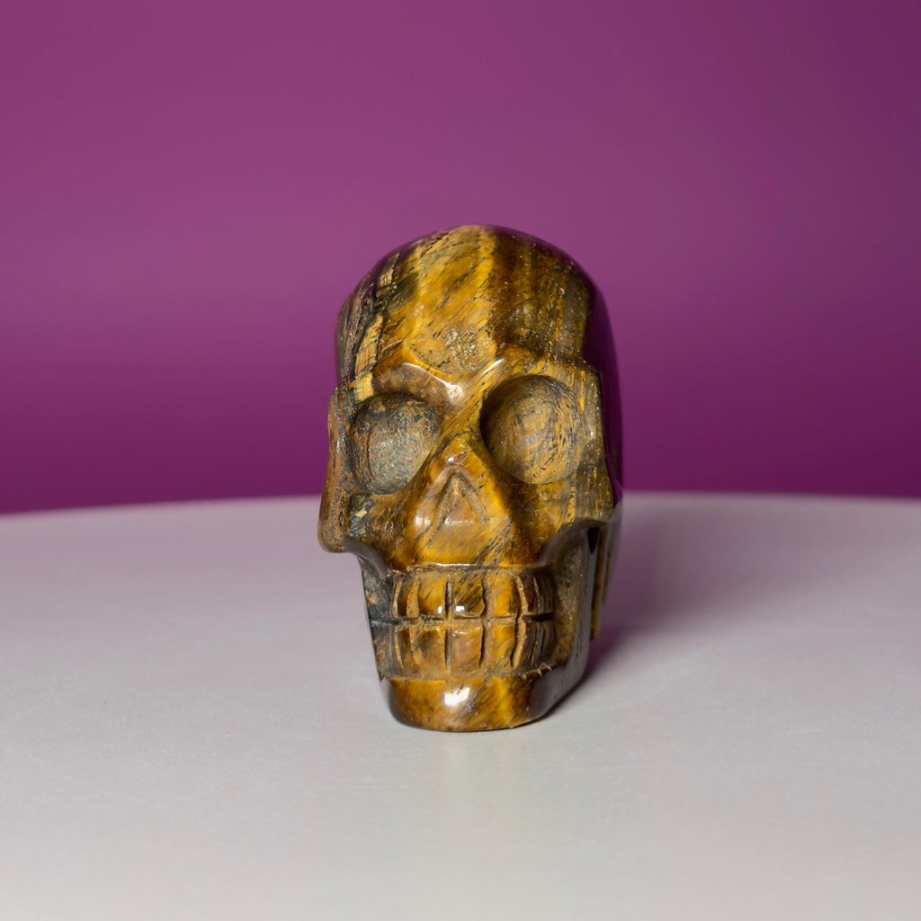 Tiger Eye Skull | Natural Golden Brown Crystal Carving