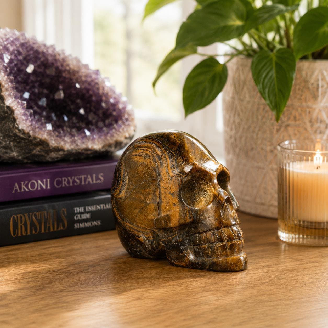 Tiger Eye Skull | Natural Golden Brown Crystal Carving