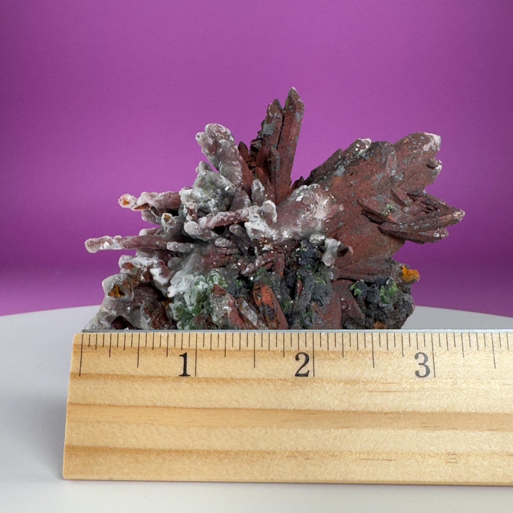 Red Clay Quartz Crystal Cluster from Tinejdad, Morocco with Acrylic Display Stand