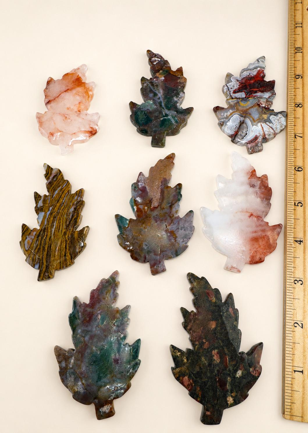 Fall Leaf Crystal Carving – Choose Your Natural Stone
