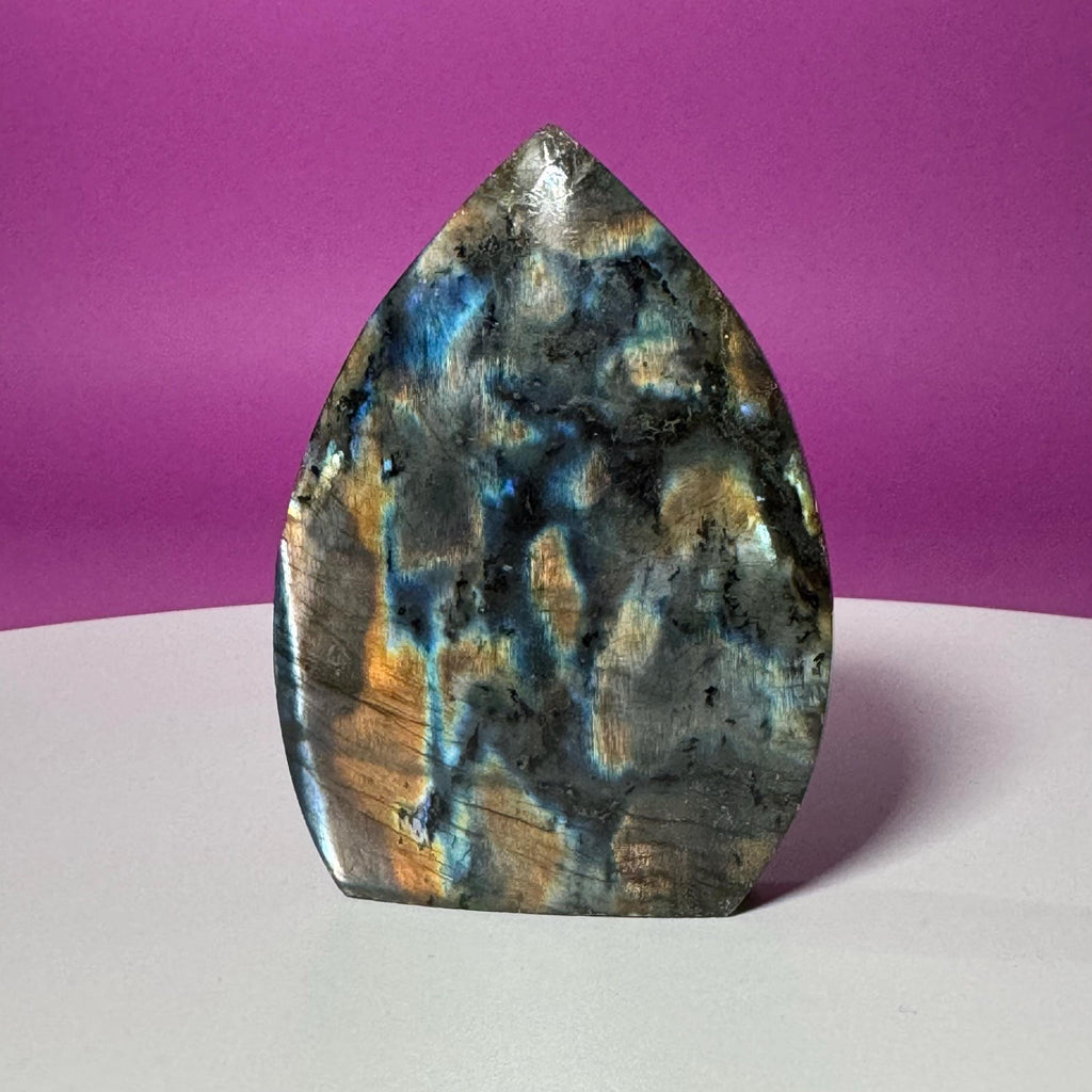 Finland Labradorite Flame | Premium Spectrolite Crystal Display | Akoni Crystals