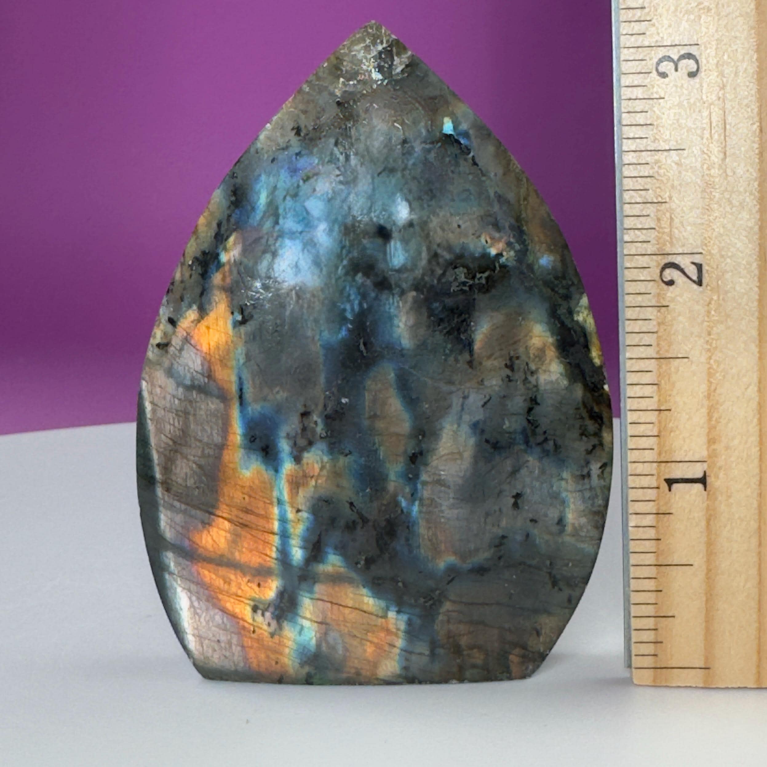 Finland Labradorite Flame | Premium Spectrolite Crystal Display | Akoni Crystals