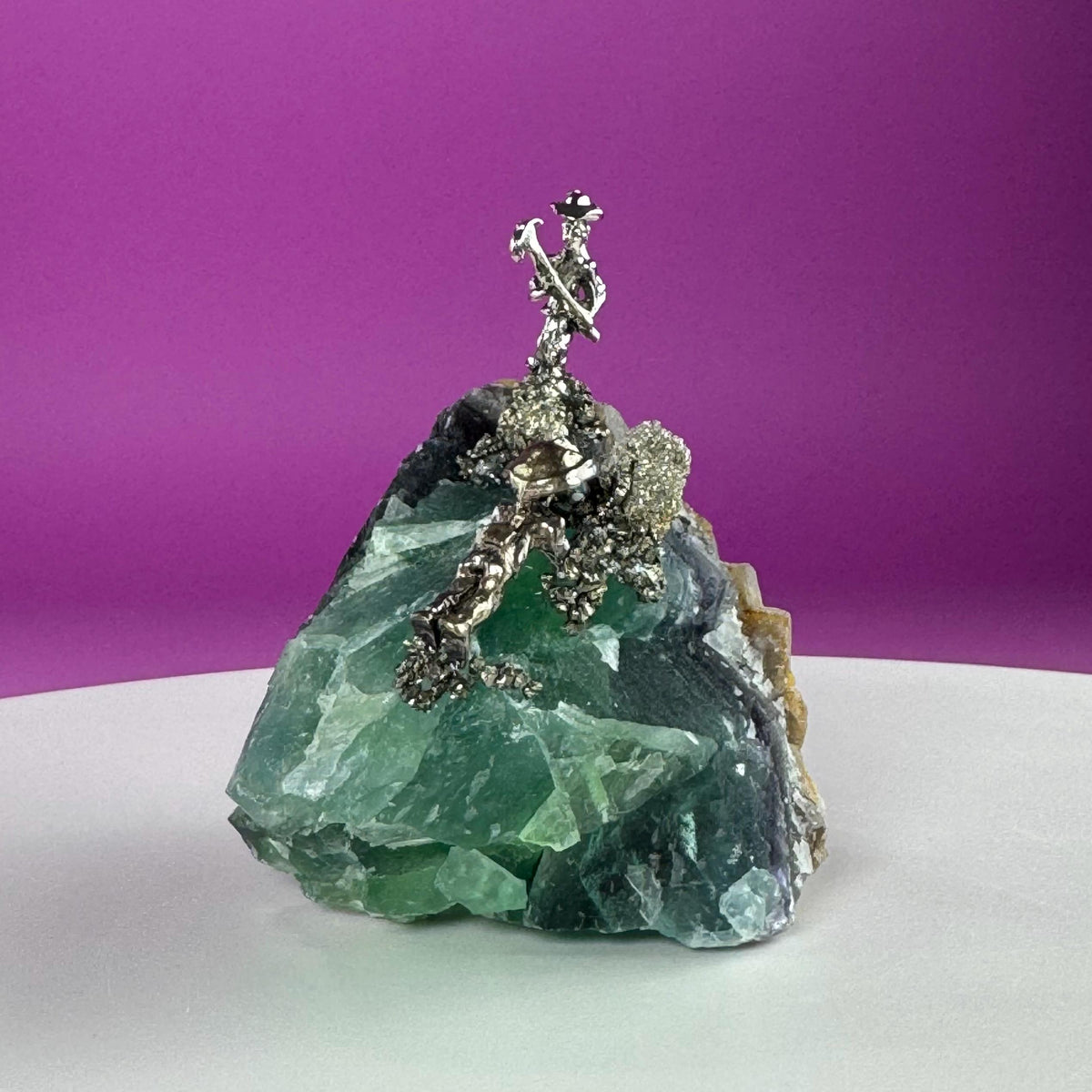 Fluorite with Pyrite Miners UV Reactive Display Specimen