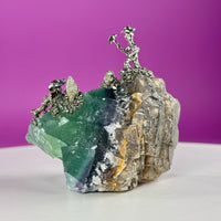 Fluorite with Pyrite Miners UV Reactive Display Specimen