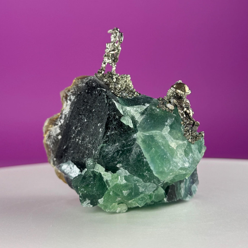 Fluorite with Pyrite Miners UV Reactive Display Specimen