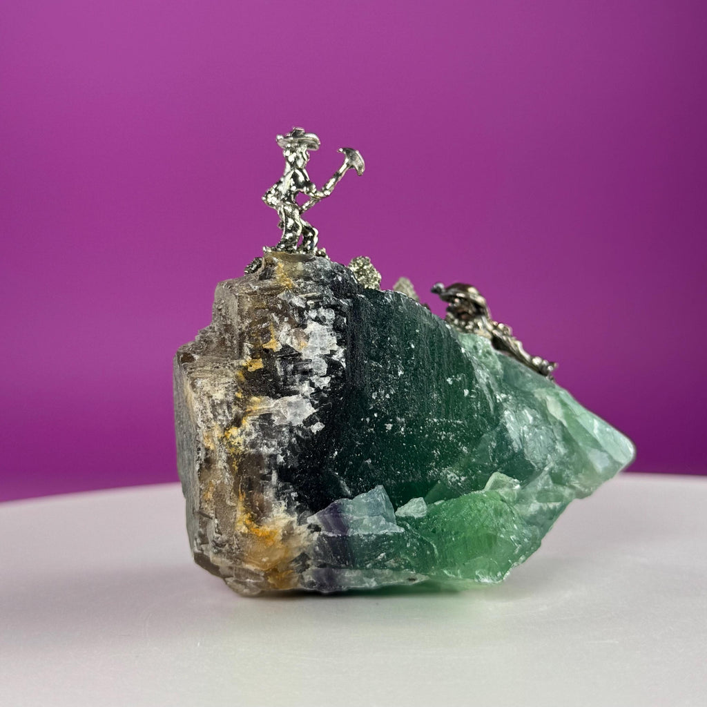 Fluorite with Pyrite Miners UV Reactive Display Specimen