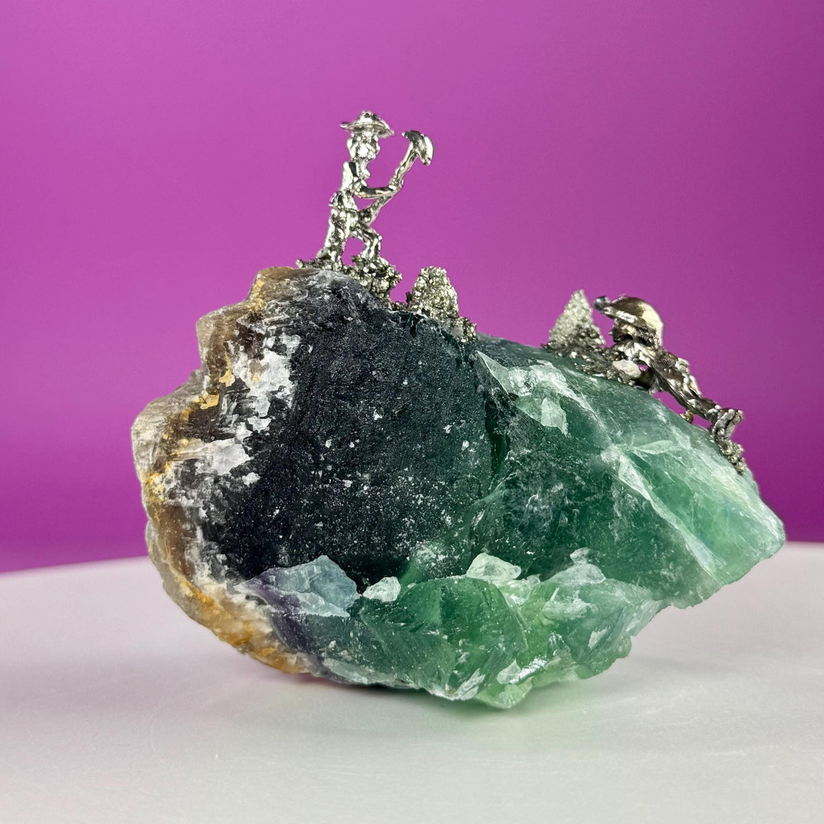 Fluorite with Pyrite Miners UV Reactive Display Specimen