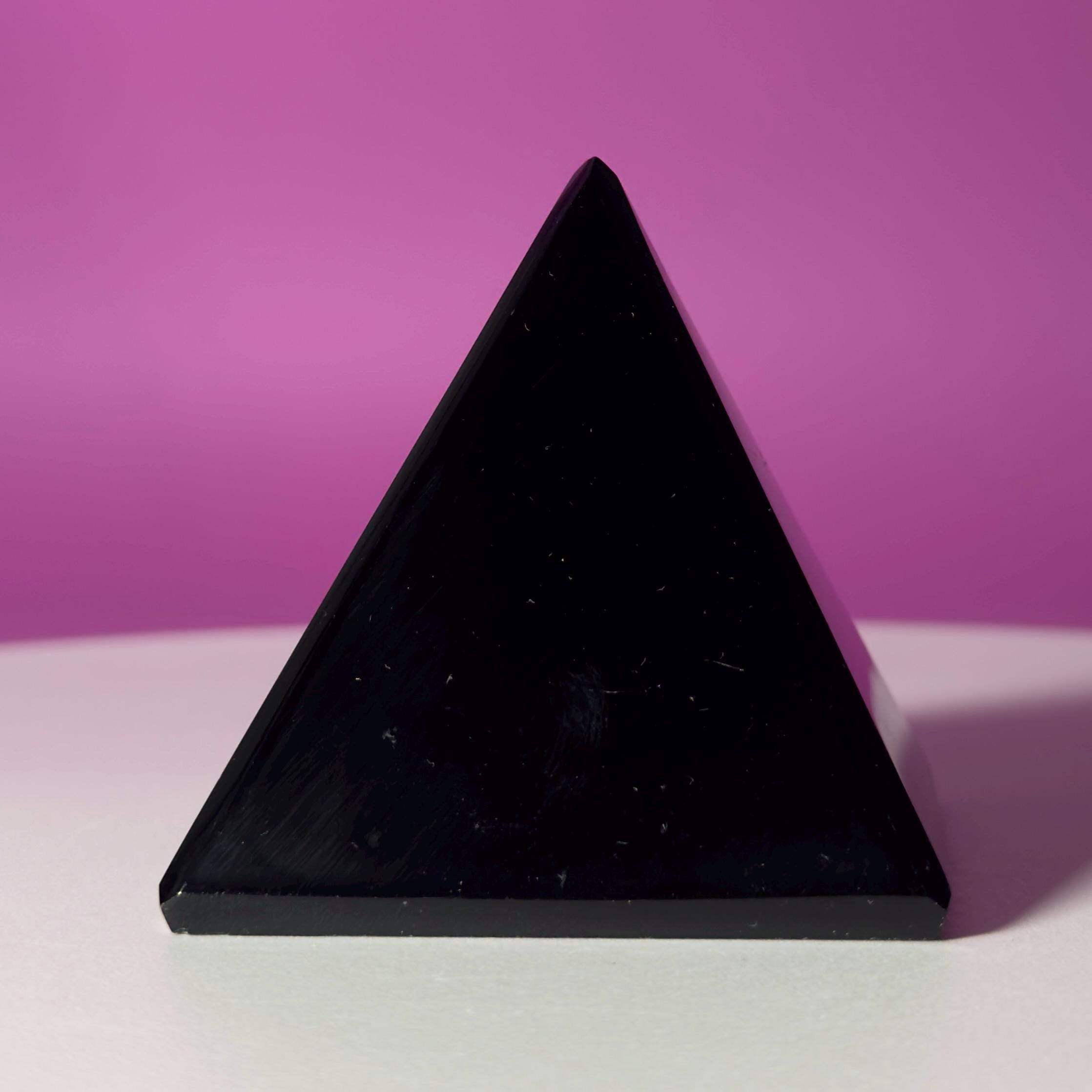 Black Obsidian Pyramid from Mexico | Protection Crystal for Grounding Energy