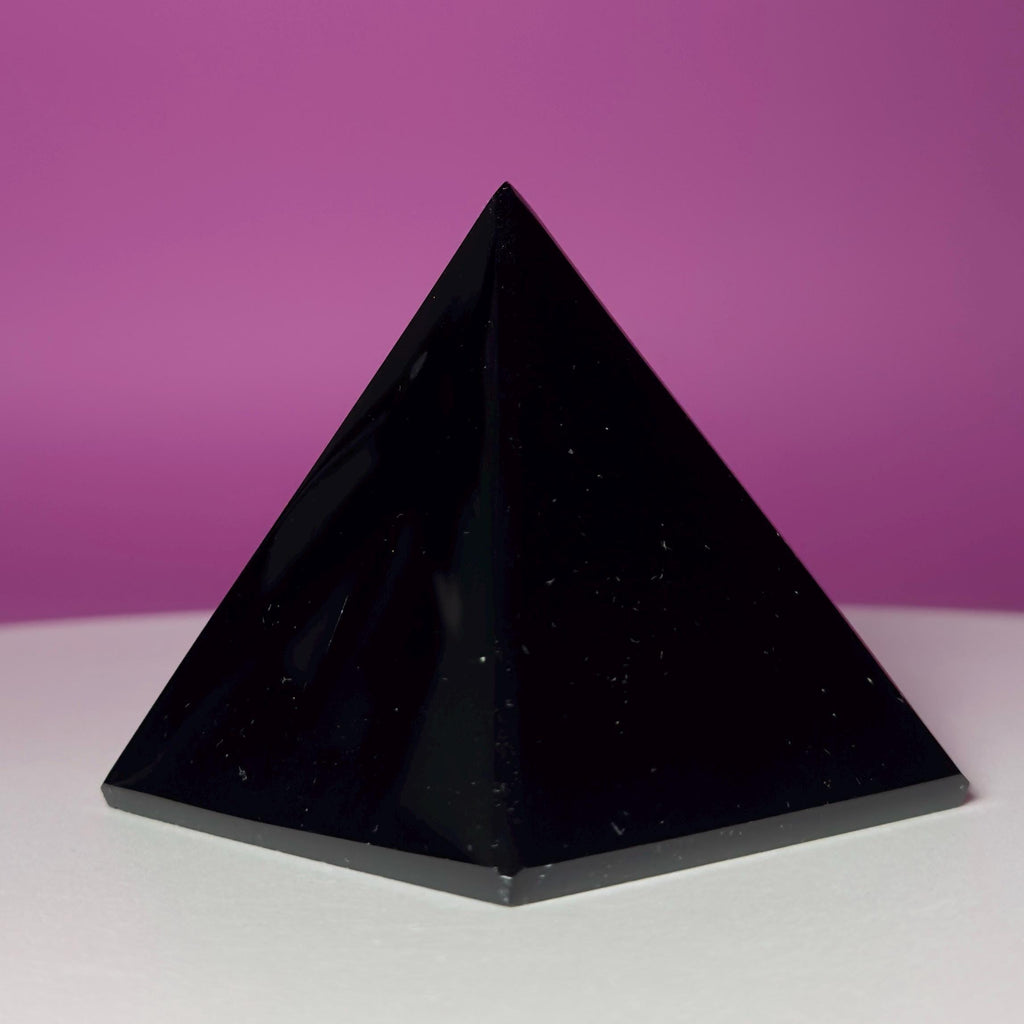 Black Obsidian Pyramid from Mexico | Protection Crystal for Grounding Energy