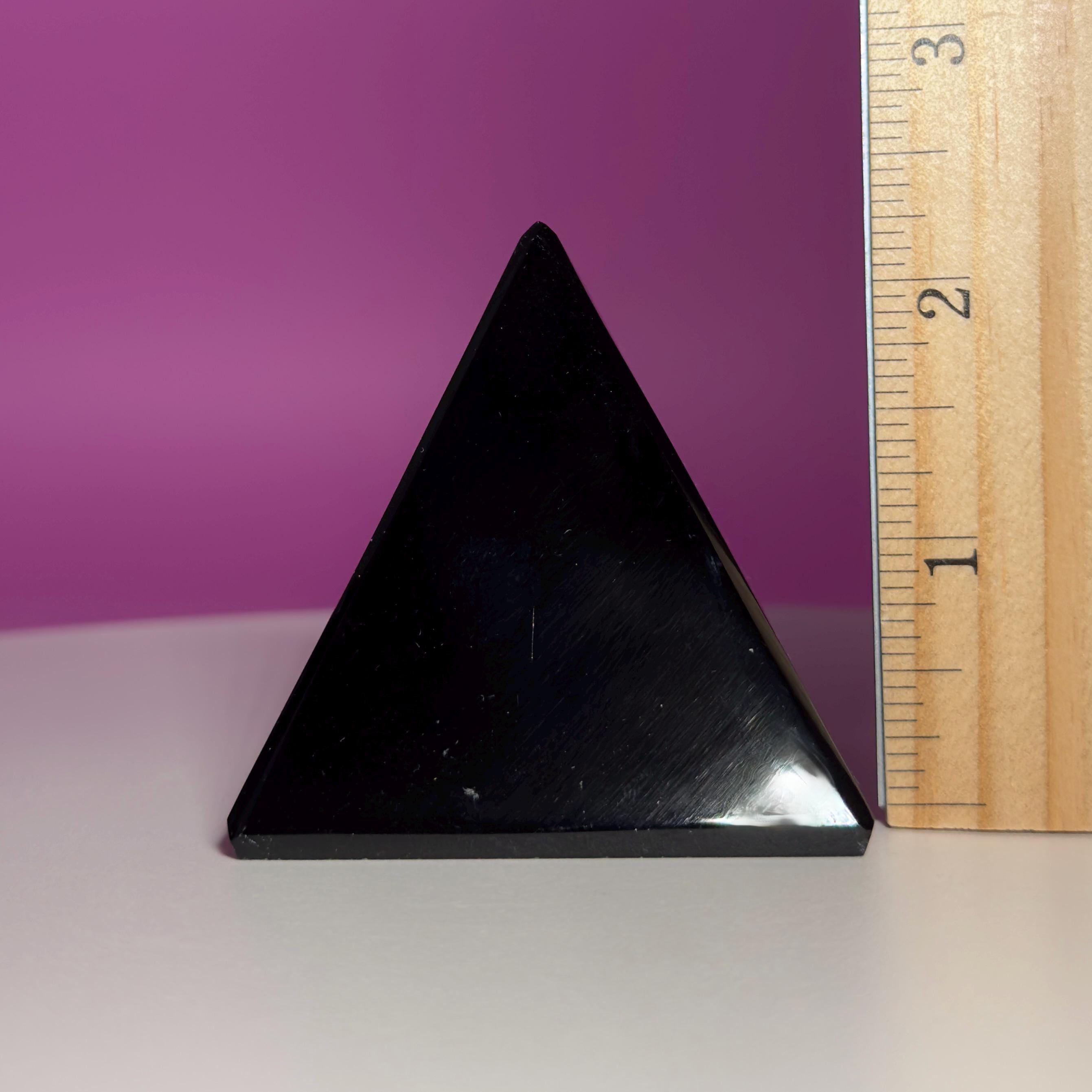 Black Obsidian Pyramid from Mexico | Protection Crystal for Grounding Energy