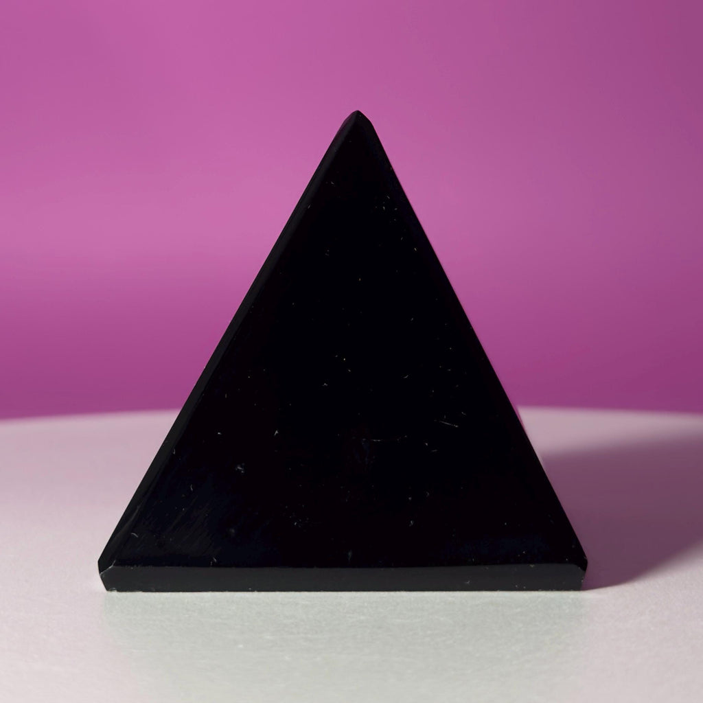 Black Obsidian Pyramid from Mexico | Protection Crystal for Grounding Energy