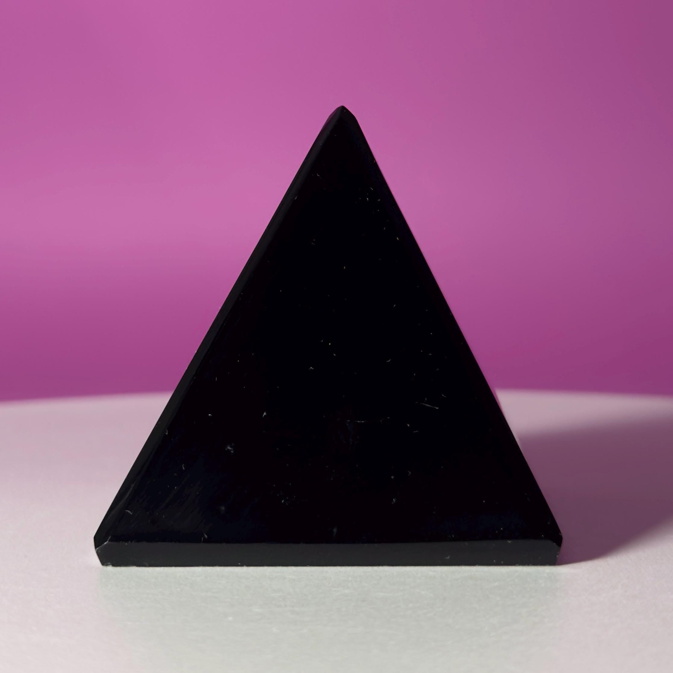 Black Obsidian Pyramid from Mexico | Protection Crystal for Grounding Energy