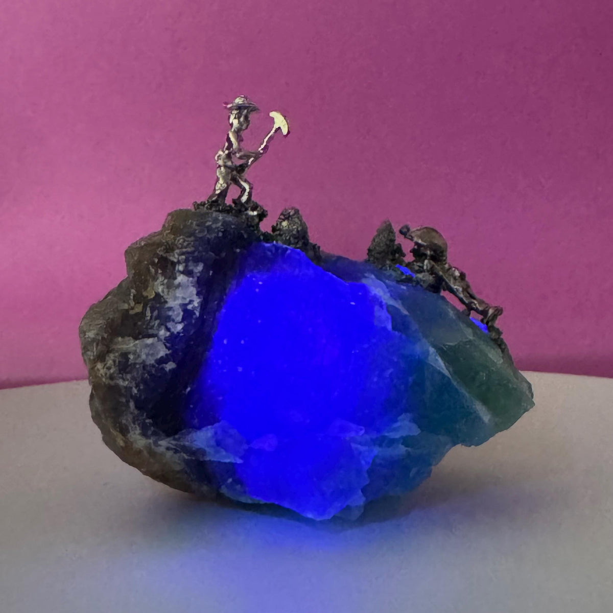 Fluorite with Pyrite Miners UV Reactive Display Specimen
