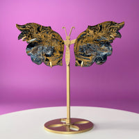 Namibian Pietersite Butterfly with Gold Metal Display Stand