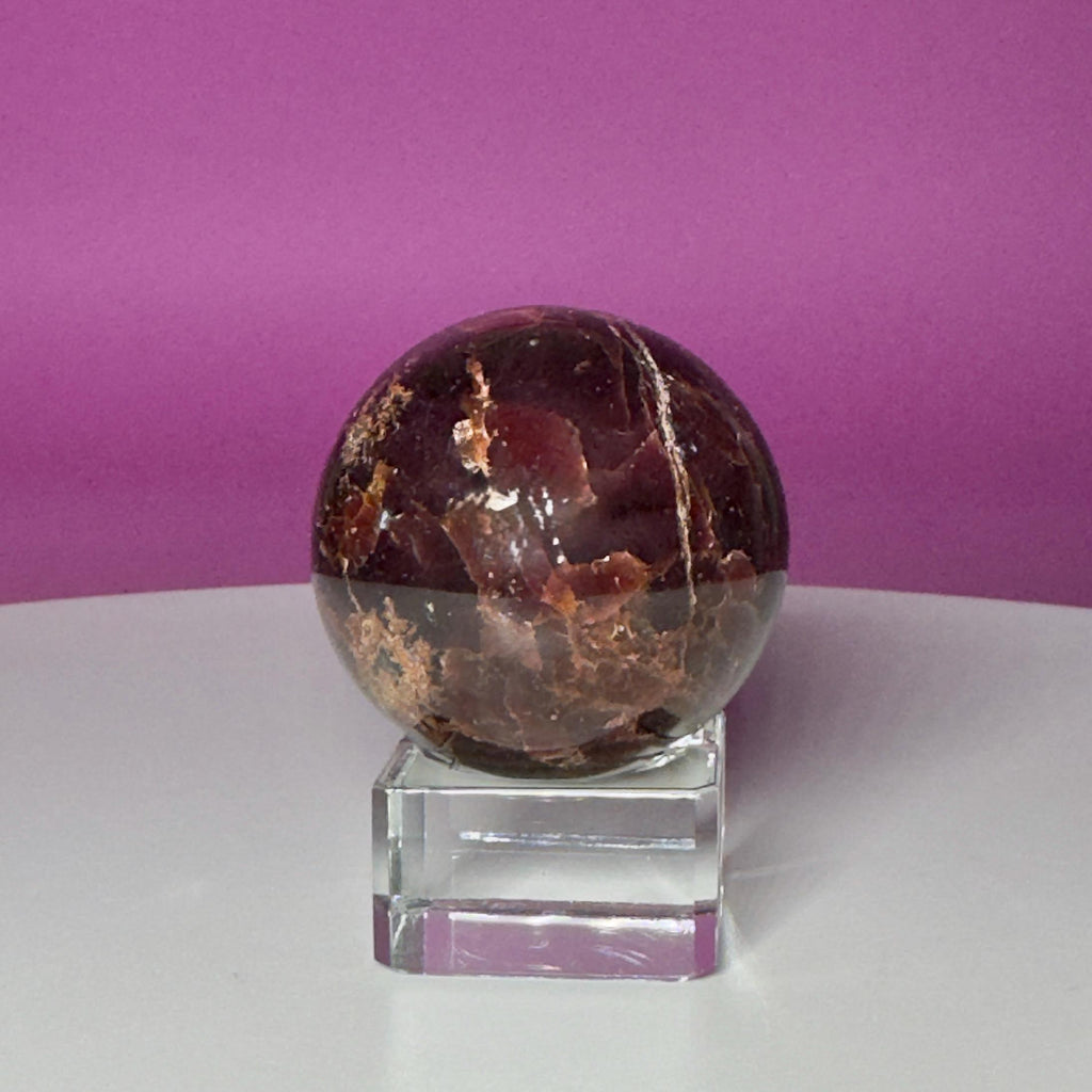 Star Aragonite Sphere with Glass Stand