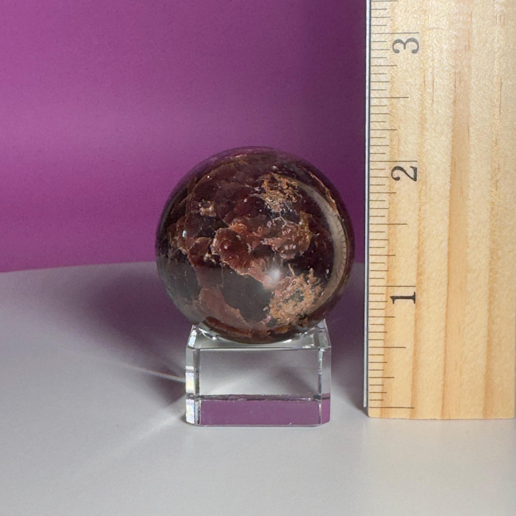 Star Aragonite Sphere with Glass Stand