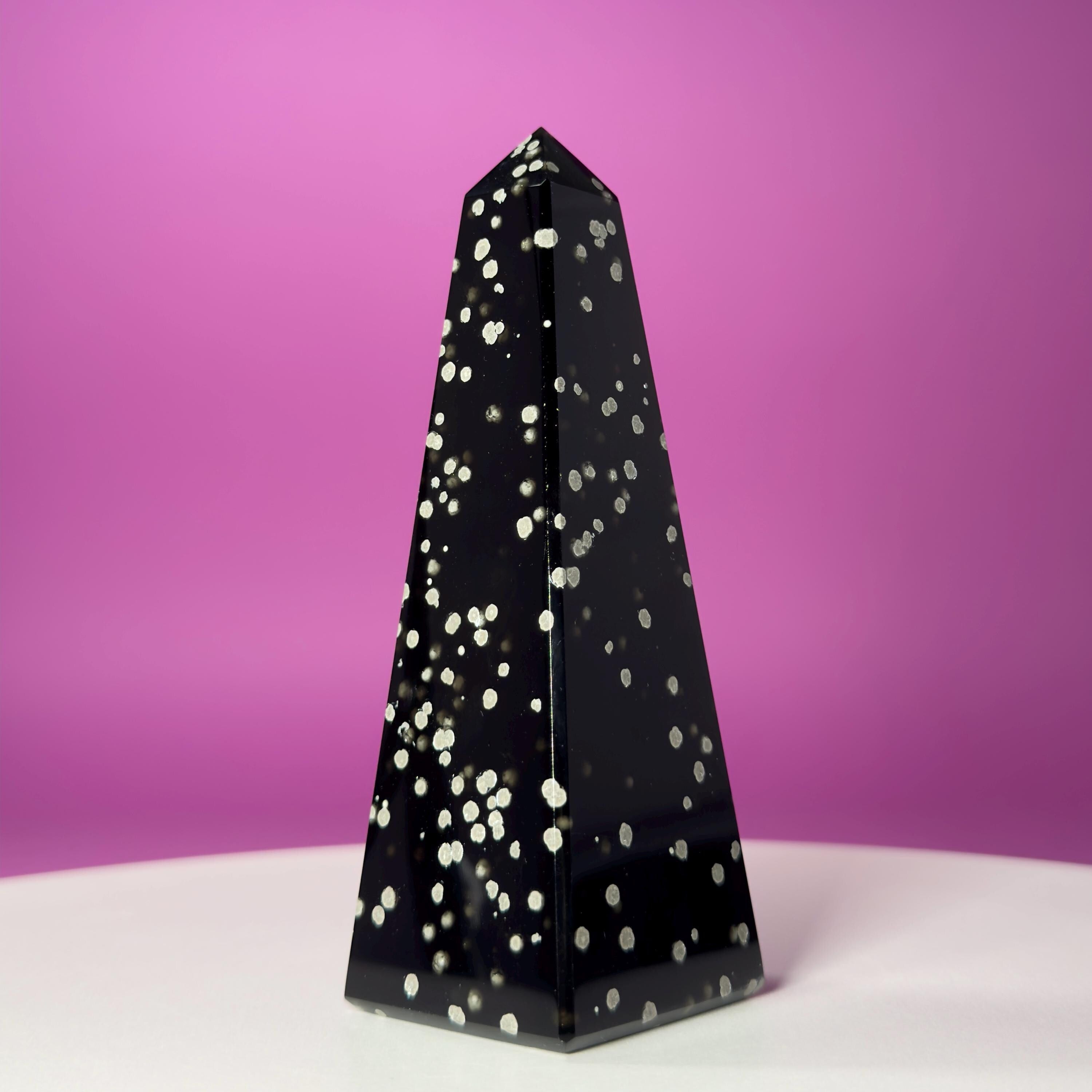 Stardust Obsidian Point | Mexican Obsidian Obelisk