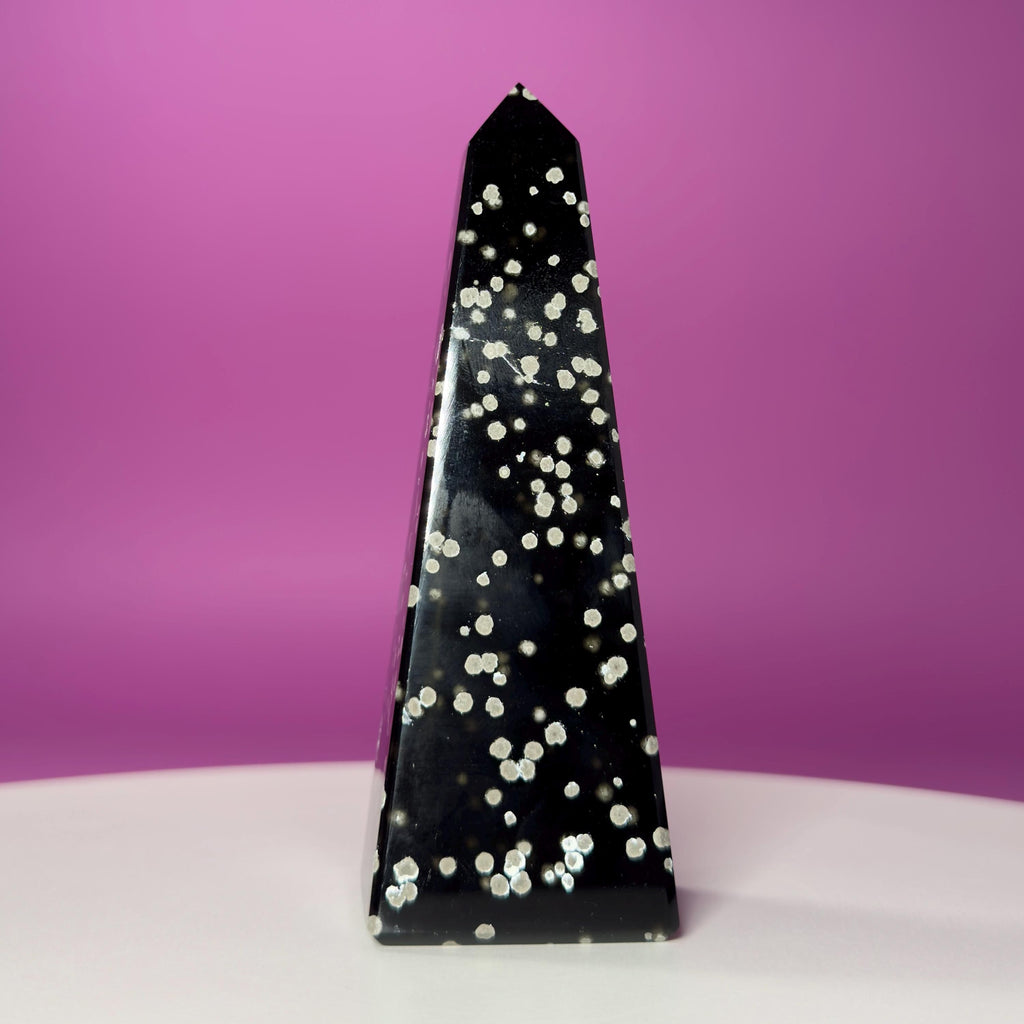 Stardust Obsidian Point | Mexican Obsidian Obelisk