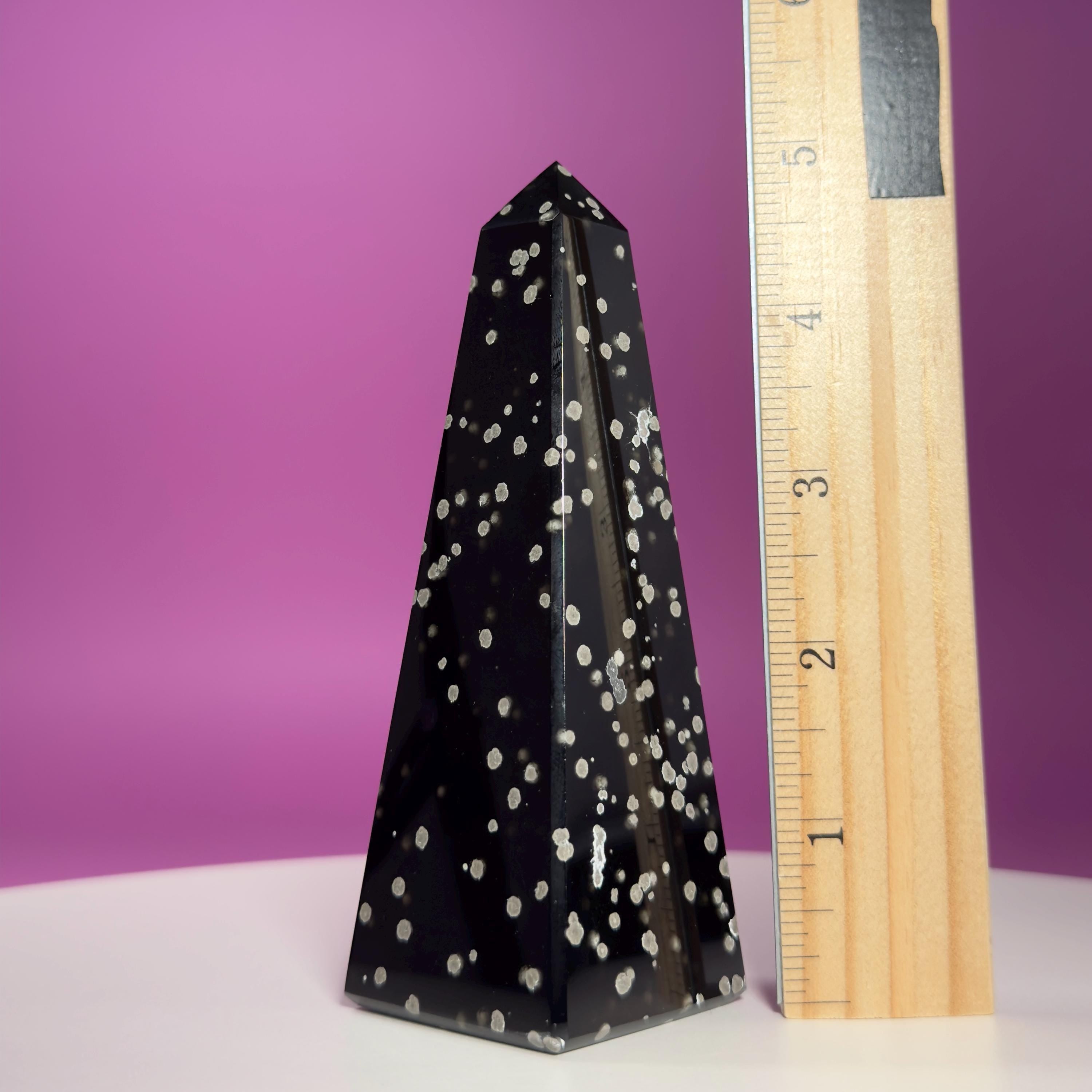 Stardust Obsidian Point | Mexican Obsidian Obelisk