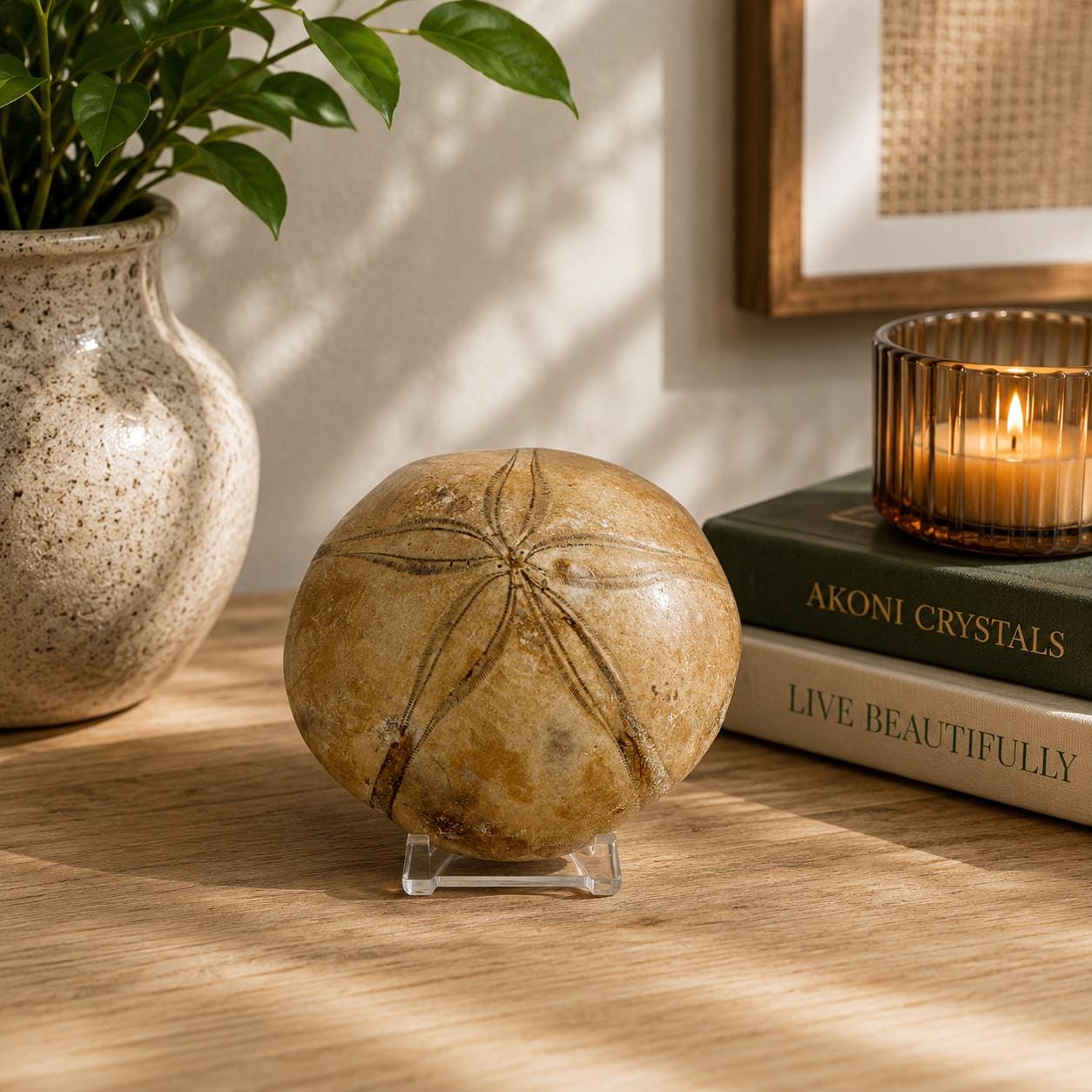 Natural Sand Dollar Fossil Specimen – Collector Display Fossil