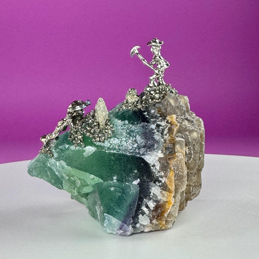 Fluorite with Pyrite Miners UV Reactive Display Specimen