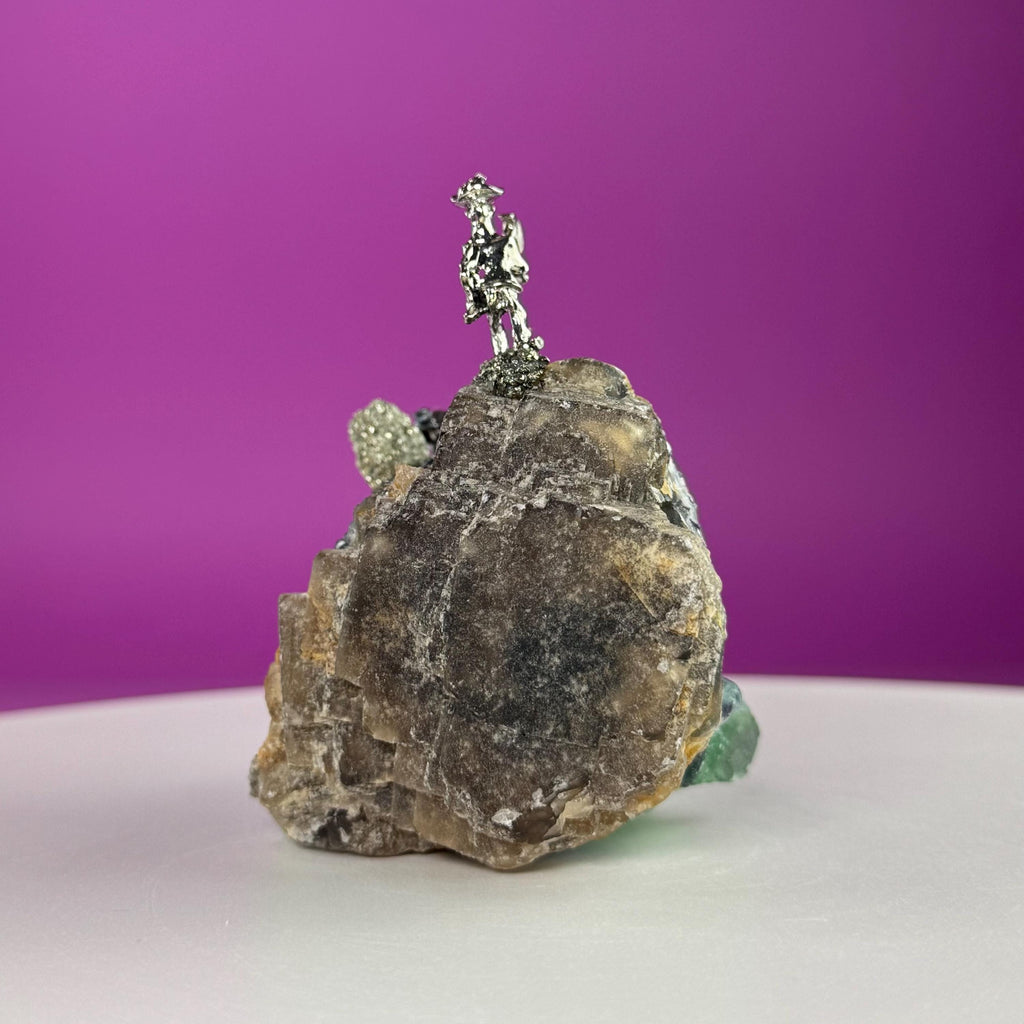 Fluorite with Pyrite Miners UV Reactive Display Specimen