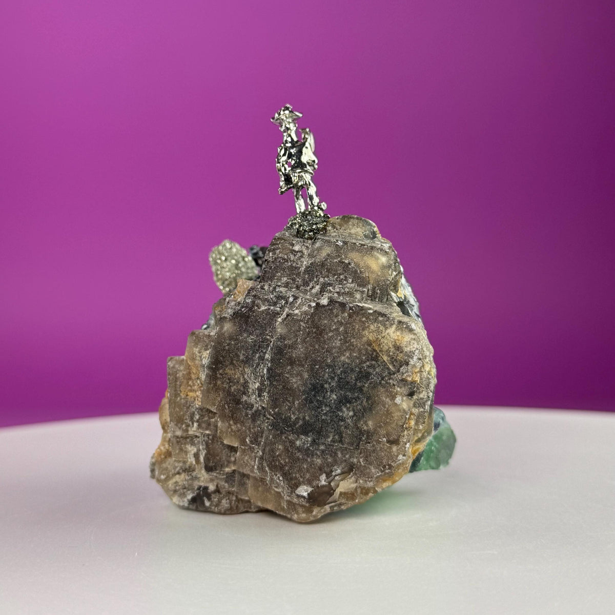 Fluorite with Pyrite Miners UV Reactive Display Specimen