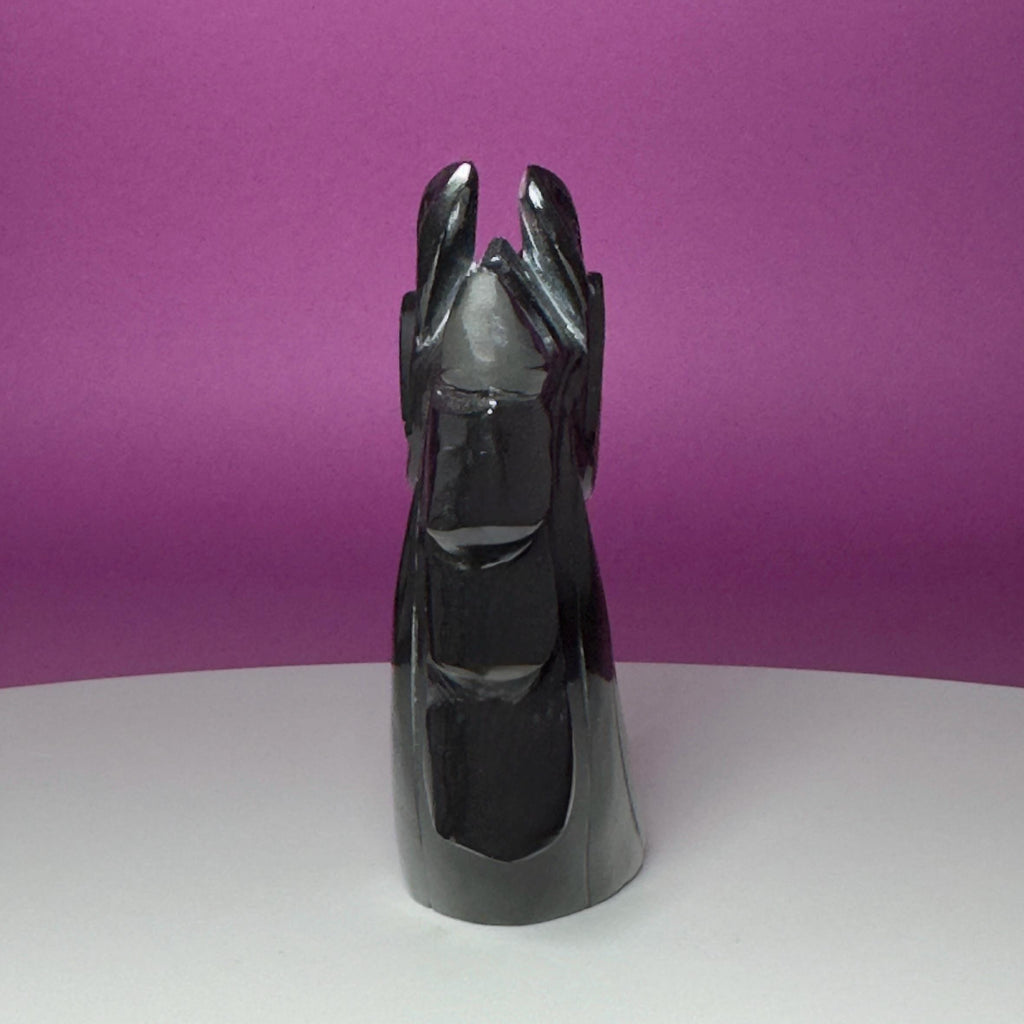 Black Obsidian Unicorn Carving – Polished Crystal Figurine
