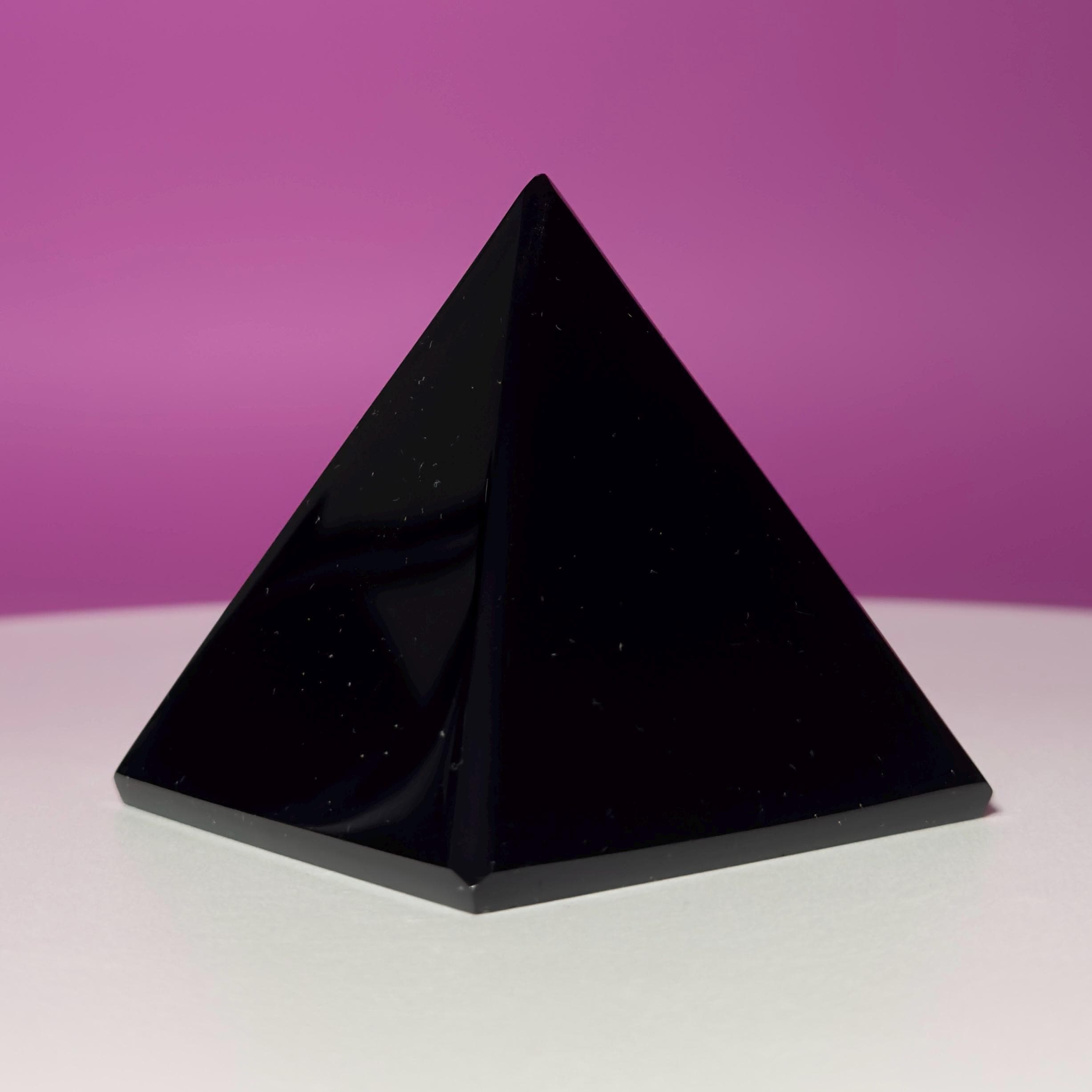 Black Obsidian Pyramid from Mexico | Protection Crystal for Grounding Energy