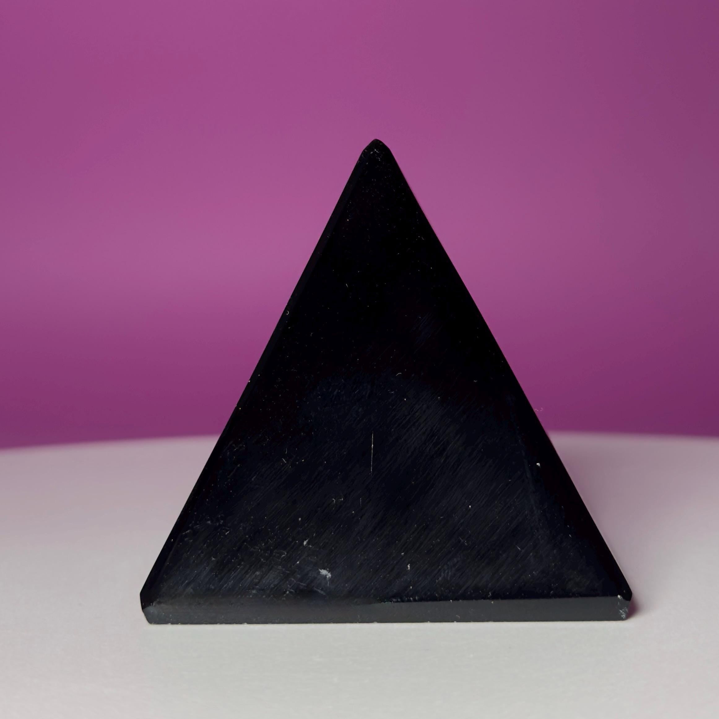 Black Obsidian Pyramid from Mexico | Protection Crystal for Grounding Energy